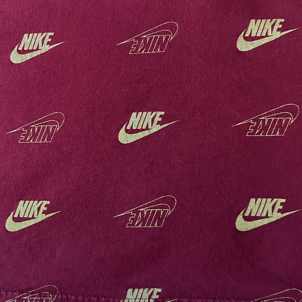 Nike Sportswear Crop Shine T-Shirt Burgundy gold metallic sleeveless M